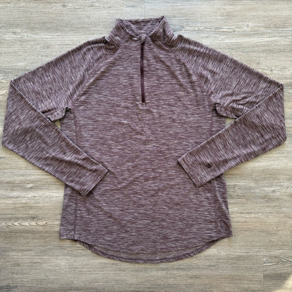 All in Motion Men's Large Maroon Sweatshirt Thumbholes 1/4 Zip Stretch Active